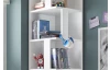 Rohový regál s priehradkami Corner Shelf, biely