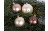 Vianočná ozdoba sklenená guľa 6 cm, hnedá