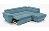 Rohová sedacia súprava Speedway, azúrovo modrá látka, pravý roh