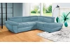 Rohová sedacia súprava Speedway, azúrovo modrá látka, pravý roh