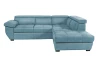Rohová sedacia súprava Speedway, azúrovo modrá látka, pravý roh