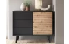 Skrinka so  zásuvkami Willow, čierna/dub artisan