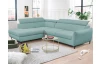 Rohová sedacia súprava Othello, mentolovo zelená látka, ľavý roh