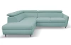 Rohová sedacia súprava Othello, mentolovo zelená látka, ľavý roh