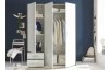 Šatníková skriňa Valencia,155 cm, optika šedého kovu/biela