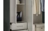 Šatníková skriňa Valencia,155 cm, optika šedého kovu/biela