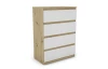 Komoda se 4 zásuvkami Carlos, dub artisan/bílá, 75 cm