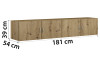 Skříňový nádstavec Case, 181 cm, dub artisan