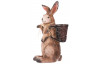 Dekorácia Zajačik s košíkom, hnedý