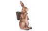 Dekorácia Zajačik s košíkom, hnedý