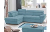 Rohová sedacia súprava Speedway, azúrovo modrá látka, ľavý roh