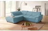 Rohová sedacia súprava Speedway, azúrovo modrá látka, ľavý roh