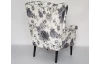 Kreslo s taburetom Canto, šedý kvetinový motív