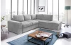 Rohová sedacia súprava Eddi, svetlo šedá látka, pravý roh