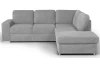 Rohová sedacia súprava Eddi, svetlo šedá látka, pravý roh