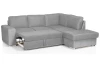 Rohová sedacia súprava Eddi, svetlo šedá látka, pravý roh