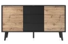 Široká komoda so zásuvkami Willow, čierna/dub artisan