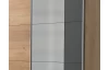 Šatníková skriňa so zrkadlom Emden, 135 cm, doskový dub/grafit