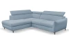 Rohová sedacia súprava Othello, tyrkysová látka, ľavý roh