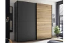 Šatníková skriňa Melton, 215 cm, grafit/dub mauvella