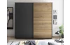 Šatníková skriňa Melton, 215 cm, grafit/dub mauvella