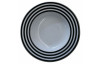 Hlboký tanier 22 cm Basic Ringe, čierne prúžky