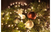 Vianočná ozdoba Sklenená guľa 7 cm, biela so zlatým vzorom