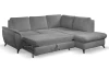 Rohová sedacia súprava Geneva, šedá látka, pravý roh