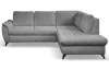 Rohová sedacia súprava Geneva, šedá látka, pravý roh
