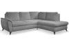 Rohová sedacia súprava Geneva, šedá látka, pravý roh