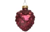 Vianočné ozdoby (6 ks) Šišky, červené trblietavé, sklo