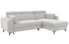 Rohová sedacia súprava Porto, svetlo šedá látka, pravý roh