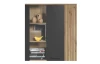 Závesná vitrína na stenu Esteban, antracit/dub evoke