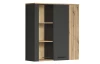 Závesná vitrína na stenu Esteban, antracit/dub evoke