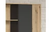 Závesná vitrína na stenu Esteban, antracit/dub evoke