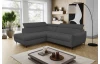 Rohová sedacia súprava Othello, tmavo šedá látka, ľavý roh