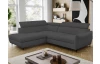 Rohová sedacia súprava Othello, tmavo šedá látka, ľavý roh