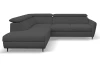 Rohová sedacia súprava Othello, tmavo šedá látka, ľavý roh