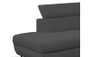 Rohová sedacia súprava Othello, tmavo šedá látka, ľavý roh