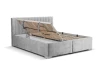 Posteľ Gita 180x200 cm, svetlo šedá látka, s matracmi