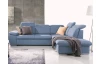 Rohová sedacia súprava Aldon, modrá tkanina, pravý roh