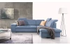 Rohová sedacia súprava Aldon, modrá tkanina, pravý roh