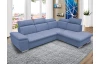 Rohová sedacia súprava Aldon, modrá tkanina, pravý roh