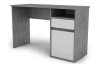 Písací stôl so zásuvkou Carlos, šedý beton/biela