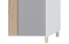 Rohová šatníková skriňa Faro, dub/biela/šedá