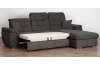 Rohová sedacia súprava Bilbao, tmavo šedá látka, pravý roh, s rozkladom