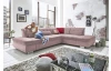 Rohová sedacia súprava Spotlight, ružová látka, pravý roh, bez funkcií