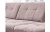 Rohová sedacia súprava Spotlight, ružová látka, pravý roh, bez funkcií