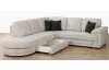 Rohová sedacia súprava Evan, svetlo šedá látka, ľavý roh