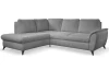 Rohová sedacia súprava Geneva, šedá látka, ľavý roh